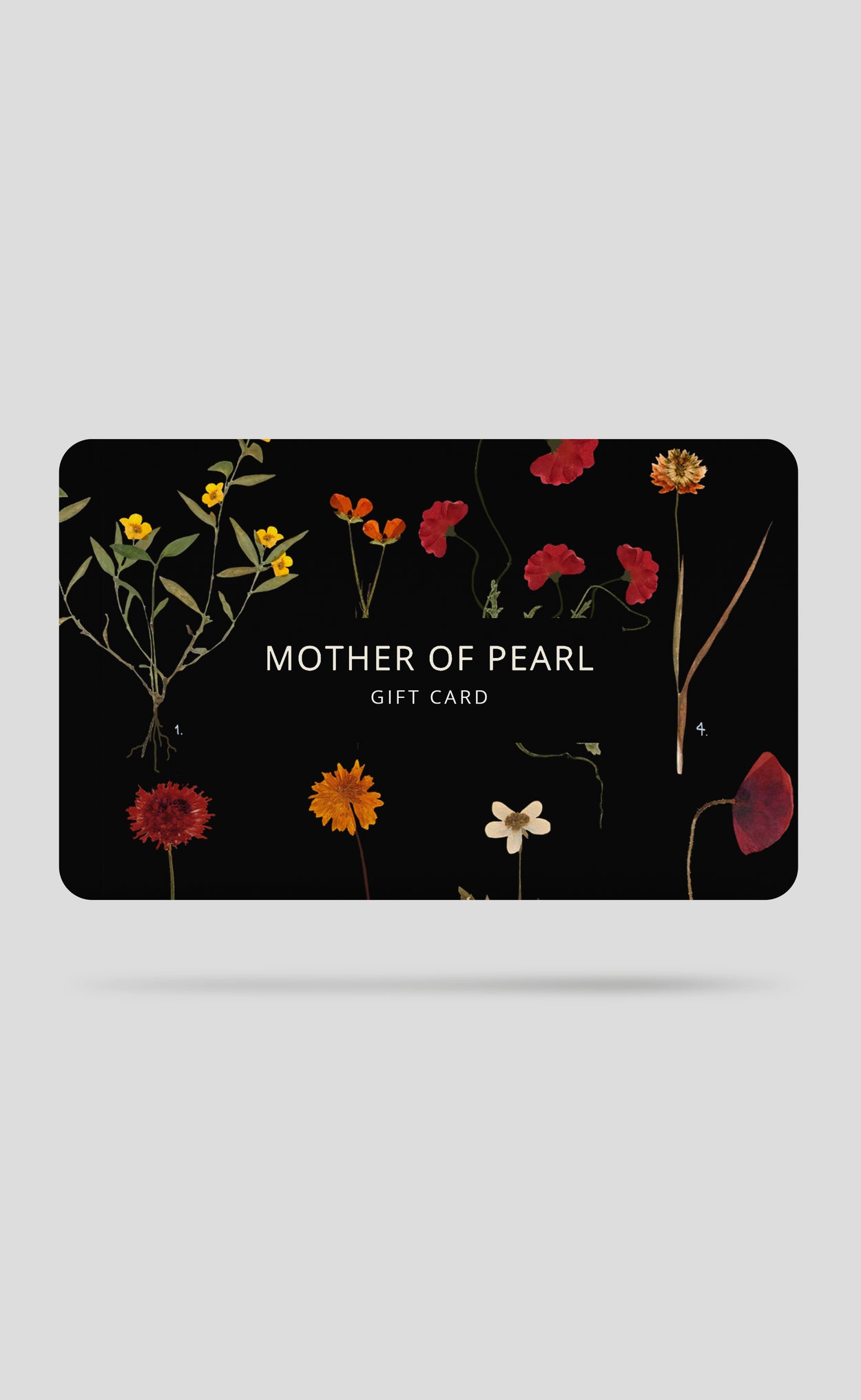 MOTHER OF PEARL HERBARIUM BLACK GIFT CARD