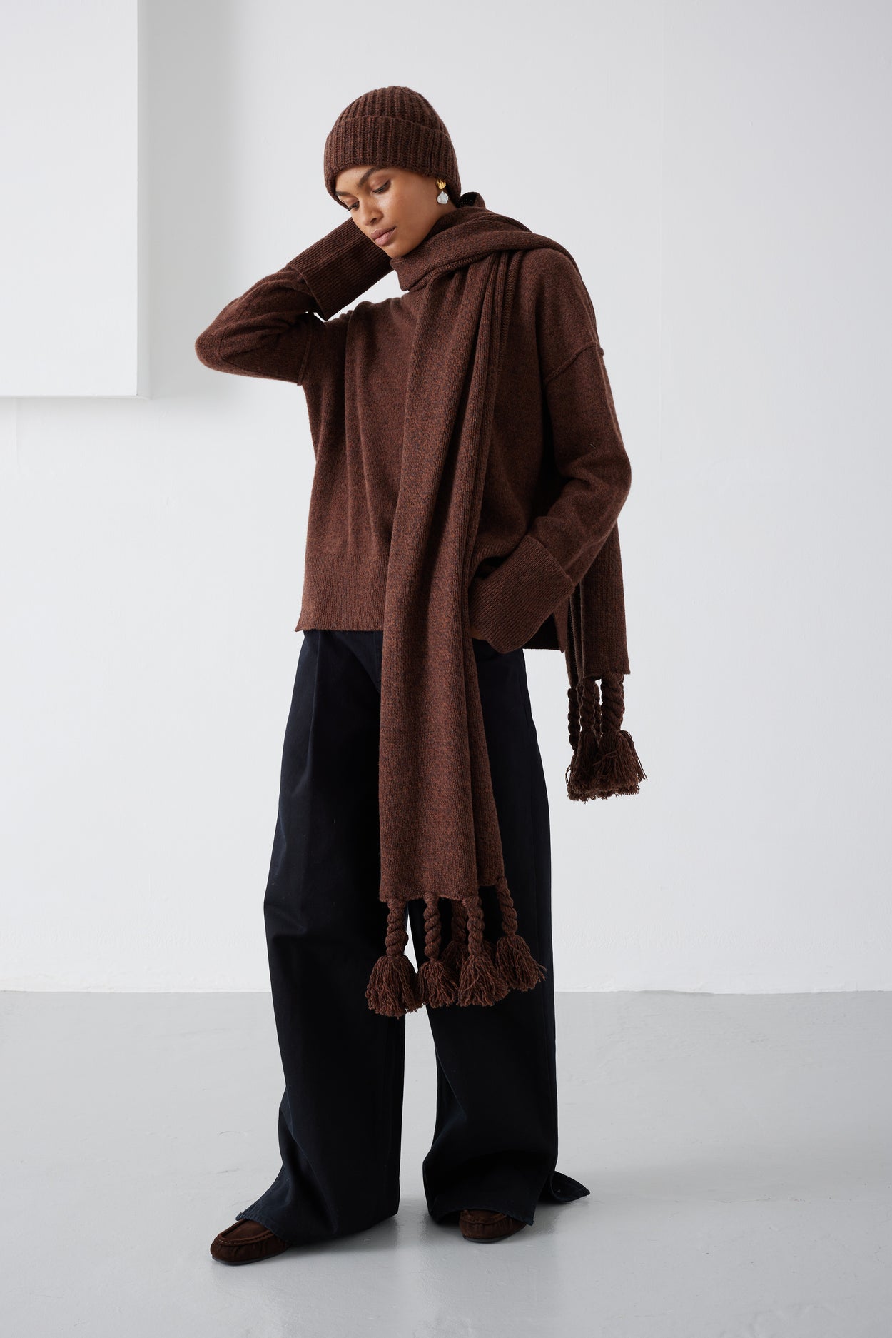 BROWN MARL SCARF