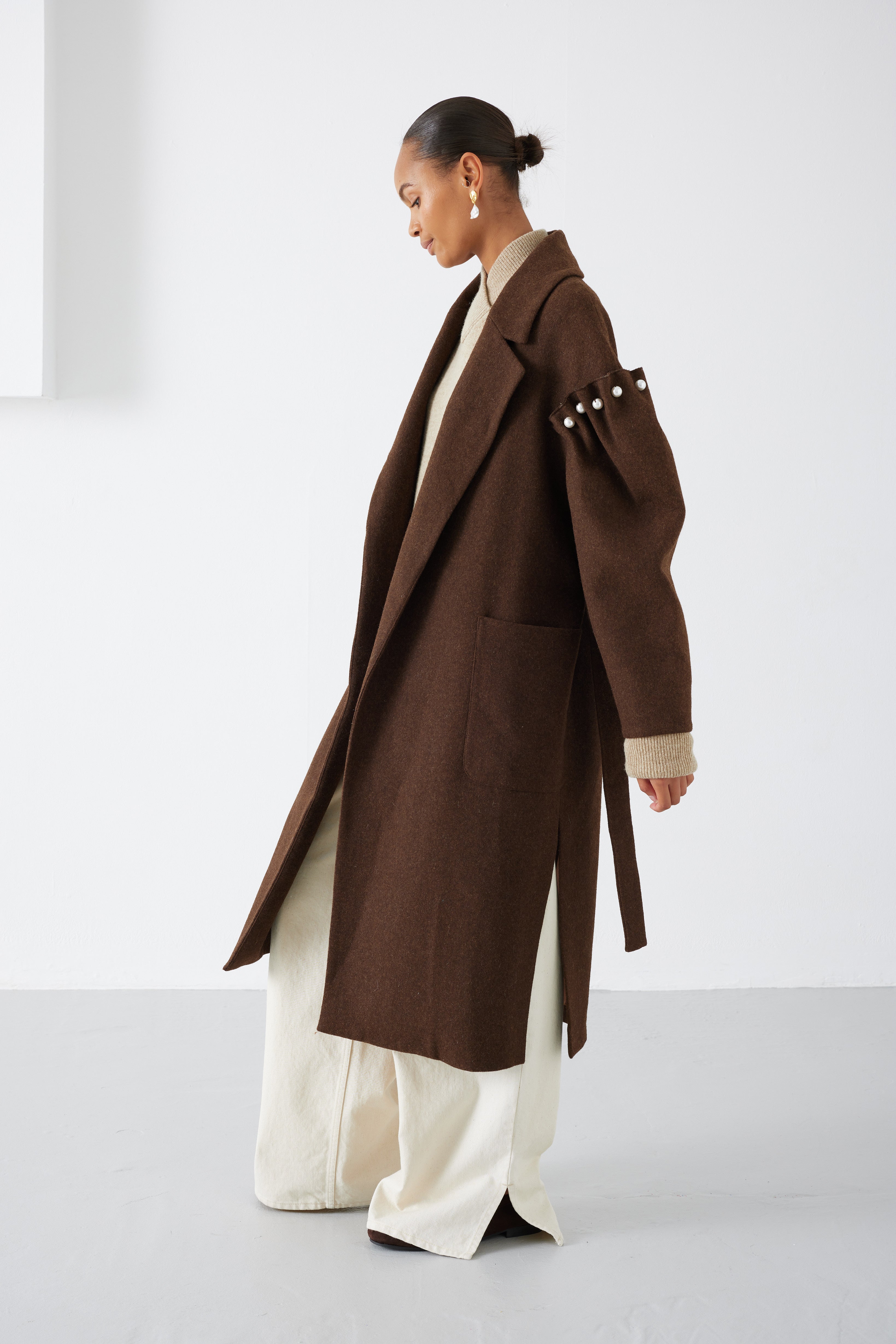 WREN NATURAL BROWN UNDYED COAT