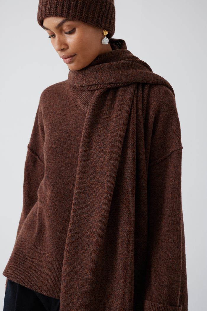 BROWN MARL SCARF