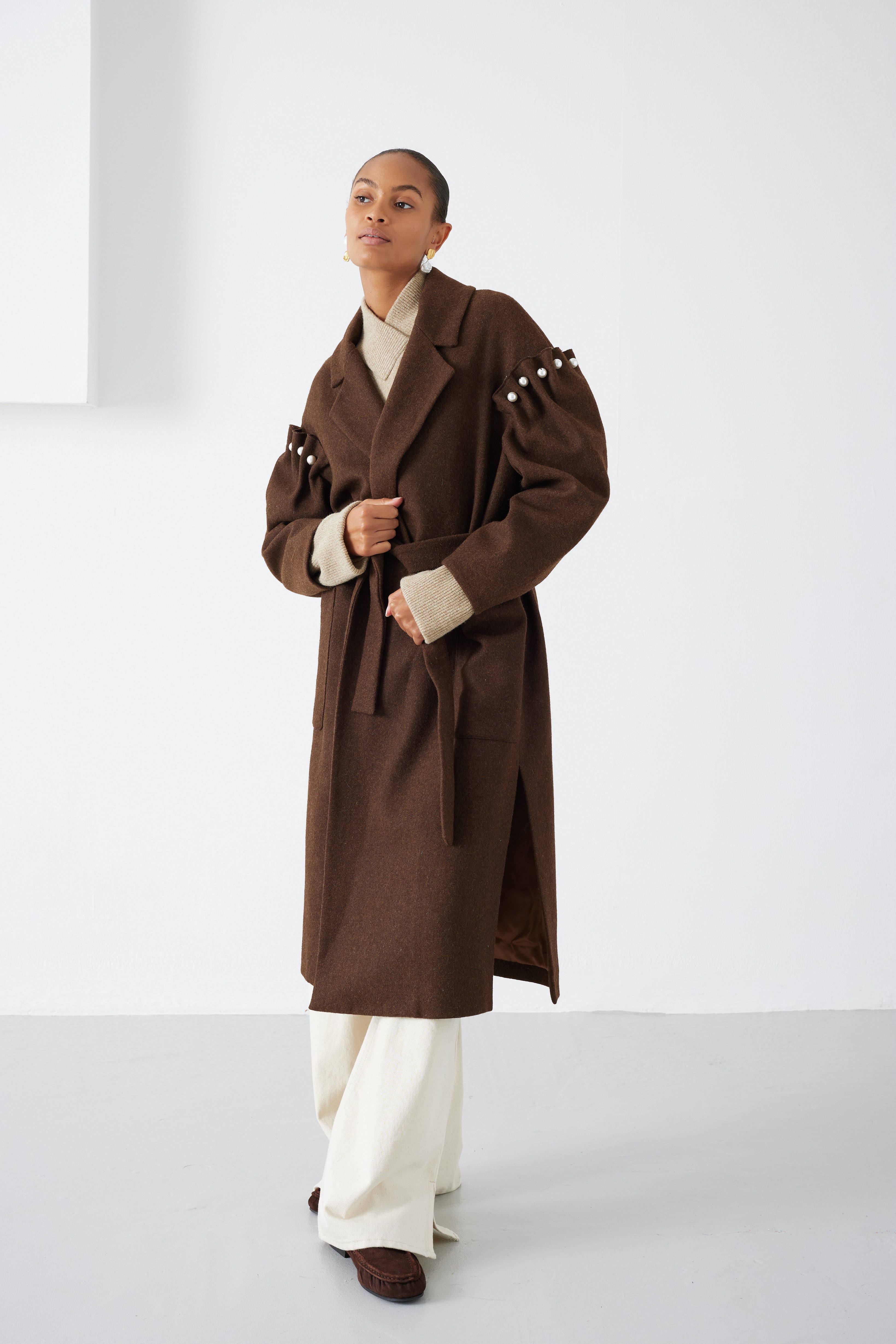 WREN NATURAL BROWN UNDYED COAT