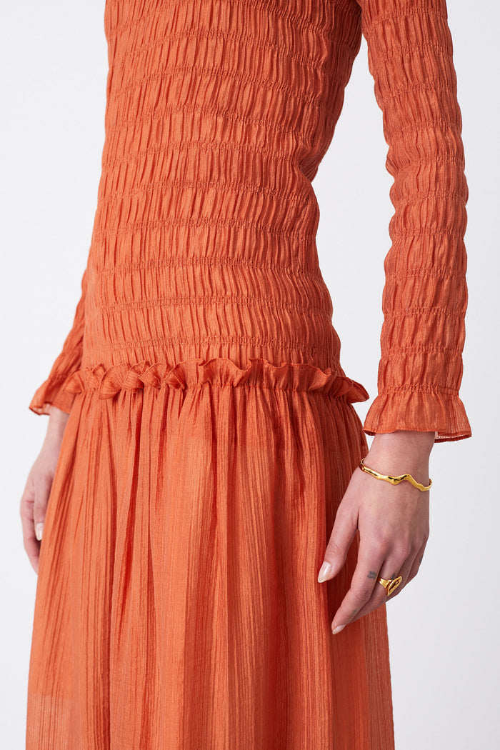 FLORA APRICOT DRESS