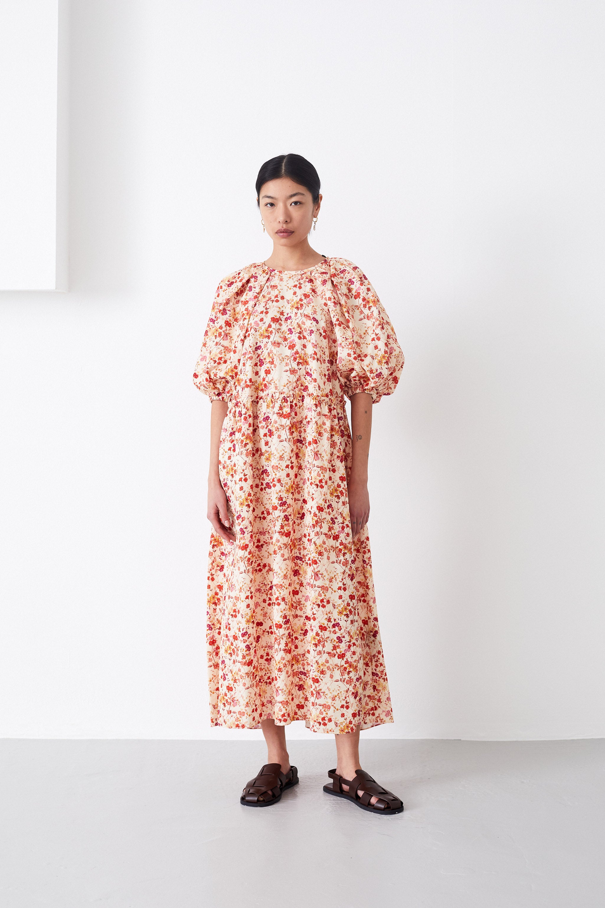 ELLEN SEPIA BLOSSOM DRESS