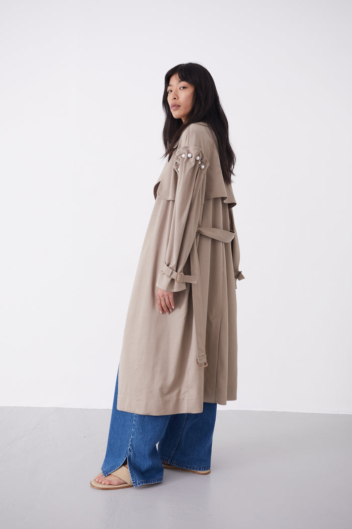 EMBER TAUPE TRENCH COAT