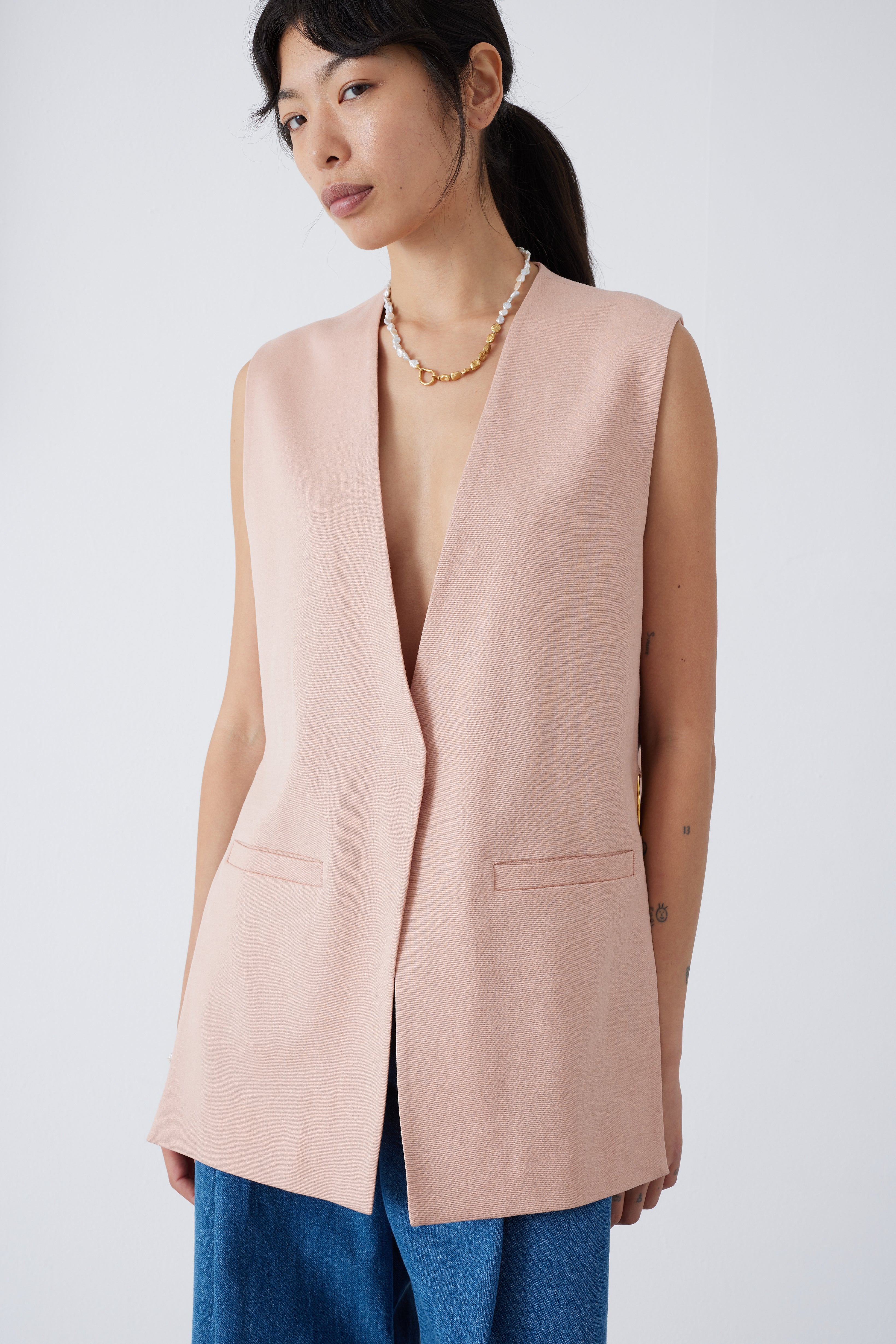 FARRAH SALMON PINK WAISTCOAT