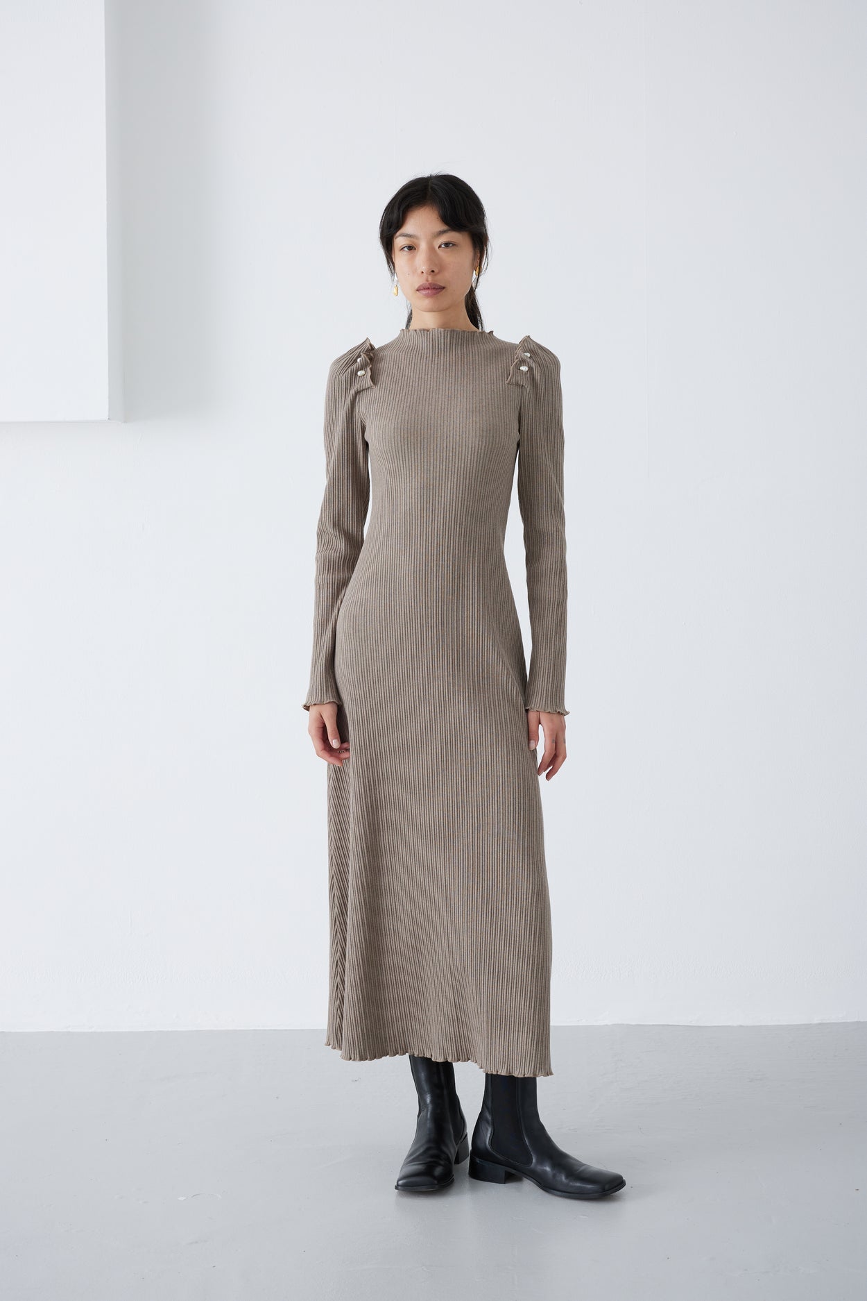 ALYA BROWN MELANGE DRESS