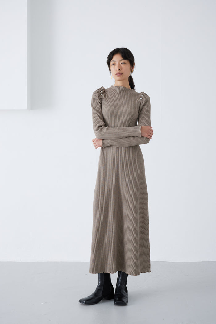 ALYA BROWN MELANGE DRESS