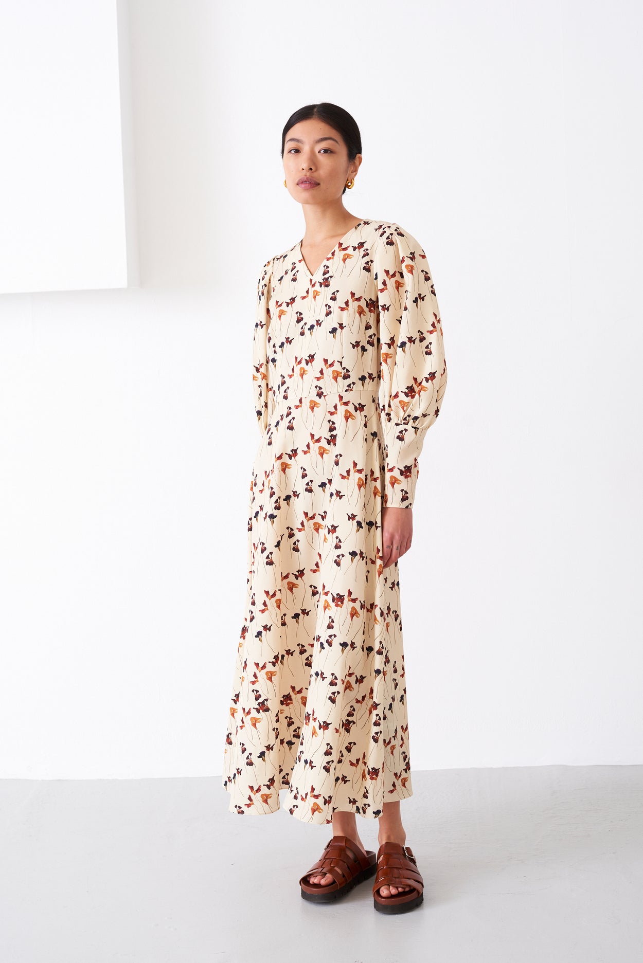 REBECCA DRIED FLOWER PRINT DRESS