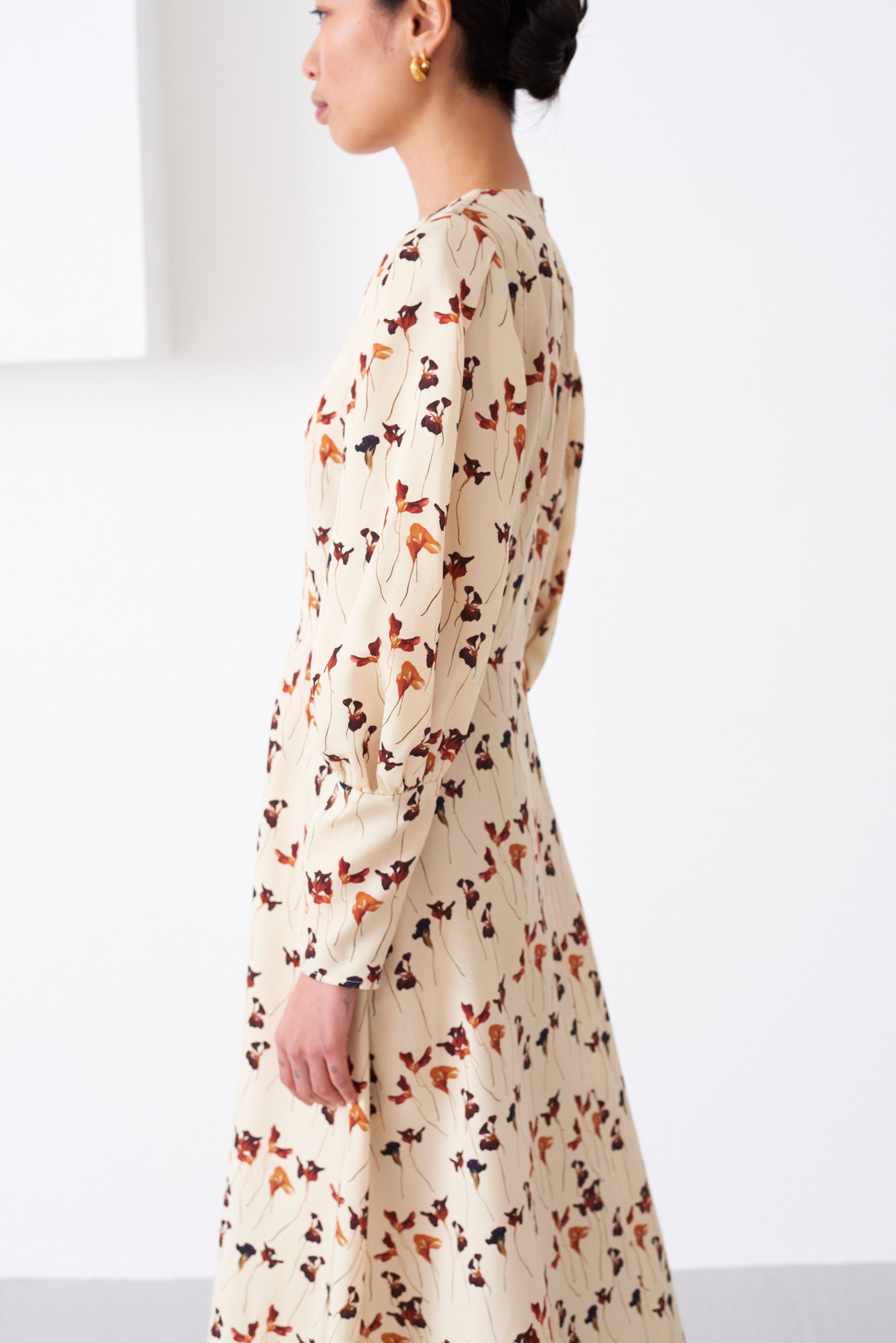 REBECCA DRIED FLOWER PRINT DRESS