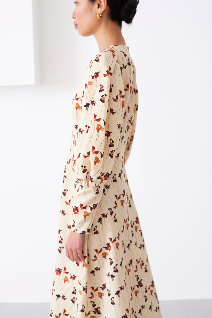 REBECCA DRIED FLOWER PRINT DRESS