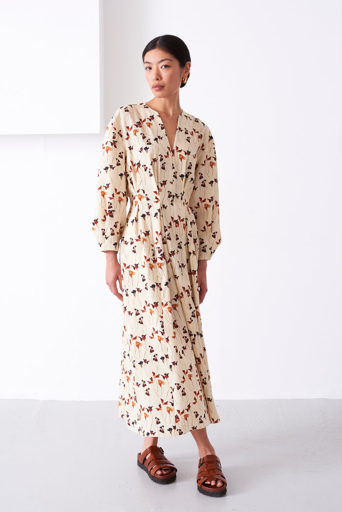 EMILY DRIED FLOWER PRINT DRESS